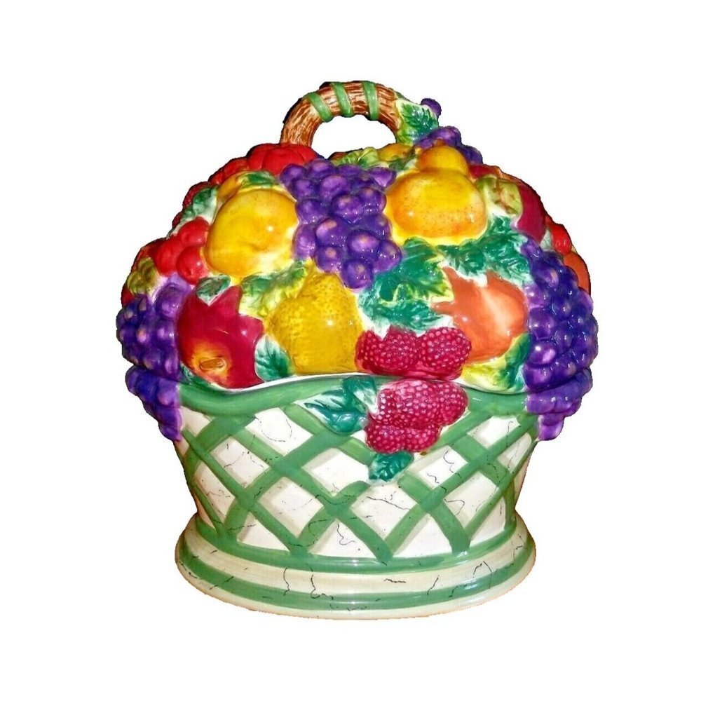 Certified International Cookie Jar Multicolor 12"x10" LARGE Raymond Waites VGUC